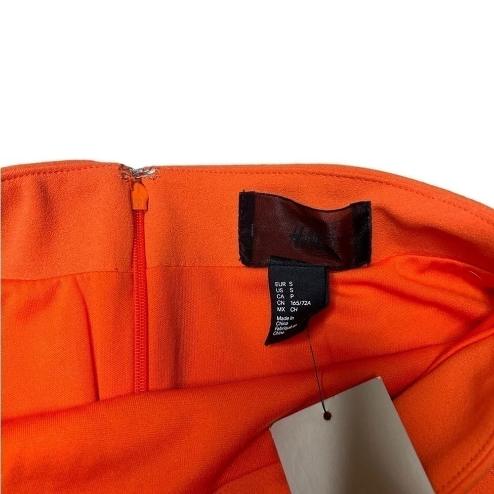 H&M Neon Orange Lasercut Matching Set Crop Top & Skirt Set Size XS/Small